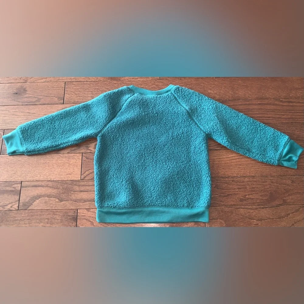 Old Navy Gray‎ Dinosaur Hoodie and Teal Sweater with Blue Jeans